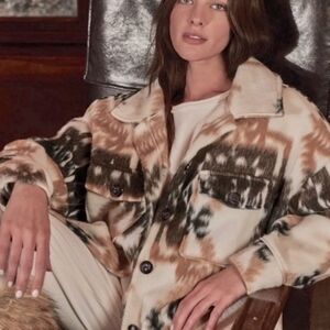 Elan Aztec Tribal Boho Shacket NEW Womens Medium